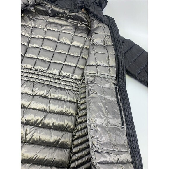 BOGO Calvin Klein Packable Lightweight Premium Down Jacket Hooded Black Puffer M - Picture 9 of 14